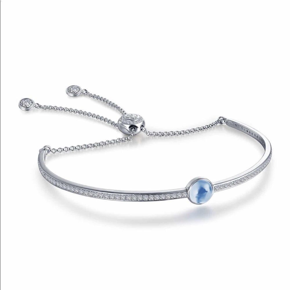 Nwt LaFonn Aquamarine birthstone silver bracelet